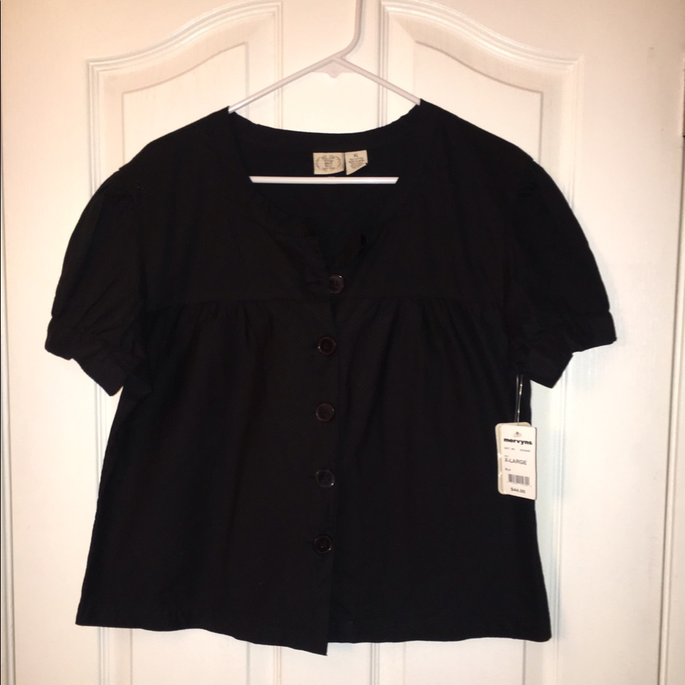 NWT Black button down blouse